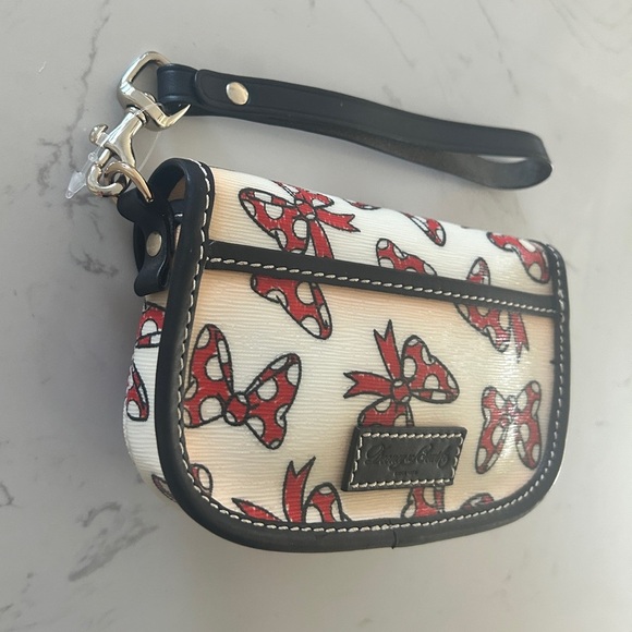Dooney & Bourke Minnie Bow Wristlet – Polka Dot Red Bows, Coated Canvas- EUC - Picture 7 of 13